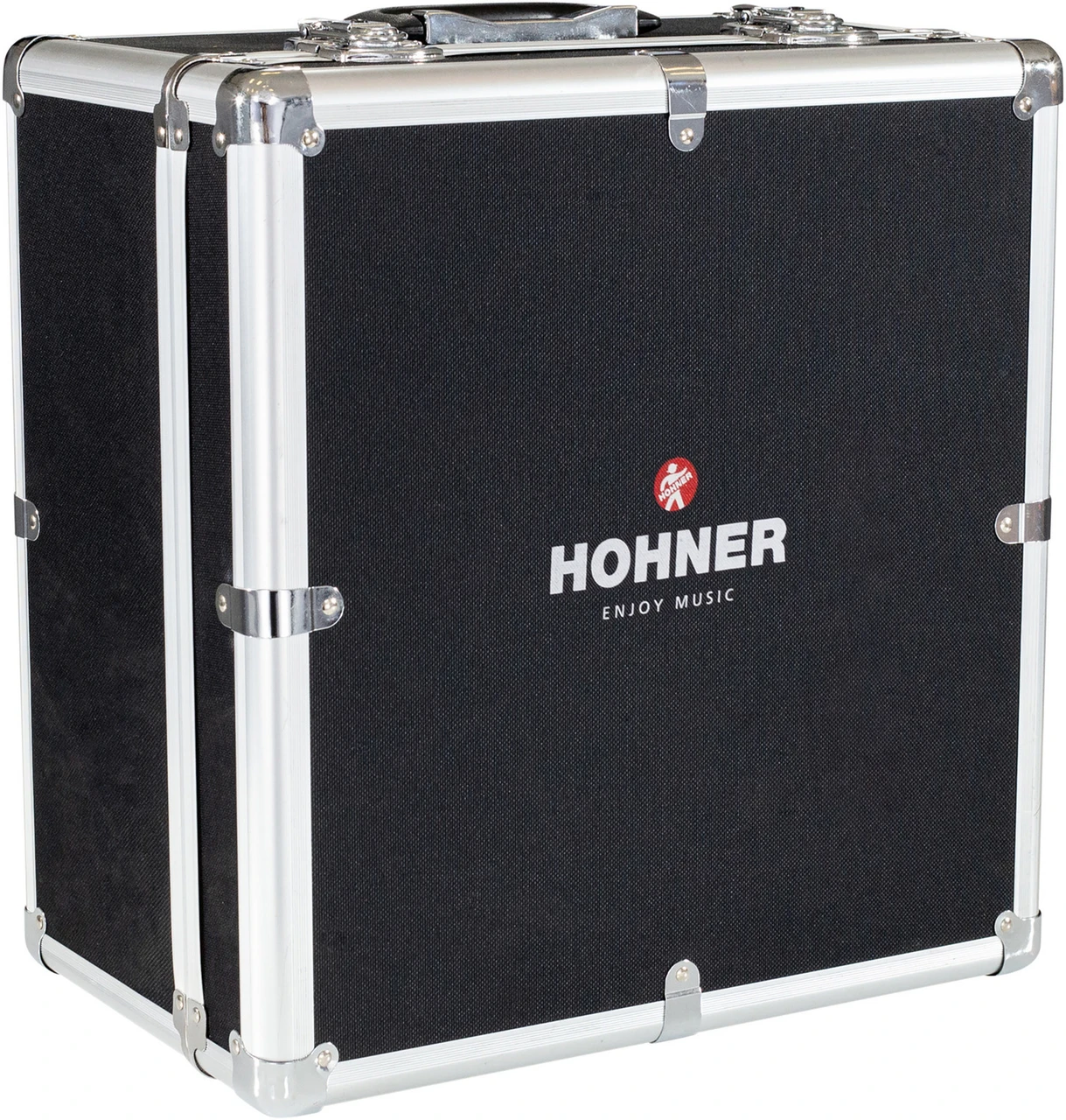 Hohner 12X Accordion Hard Case featuring heavy-duty exterior, plush interior lining, and secure metal latchesÃ¢â‚¬â€fits Hohner 1600, 3100, 3522, and Corona III models.