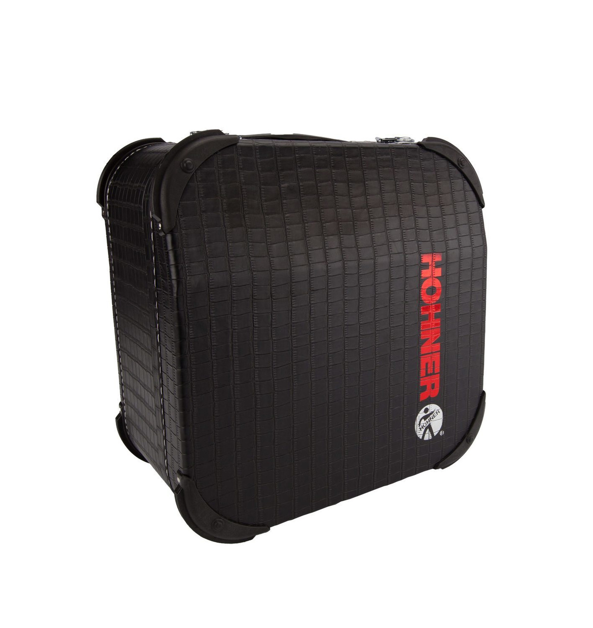 Hohner 12X-DX Upgraded Accordion Hard Case featuring a reinforced exterior, secure metal latches, and plush interior lining—fits Hohner 3100, CO, 3522, Corona III, and XTREME models.