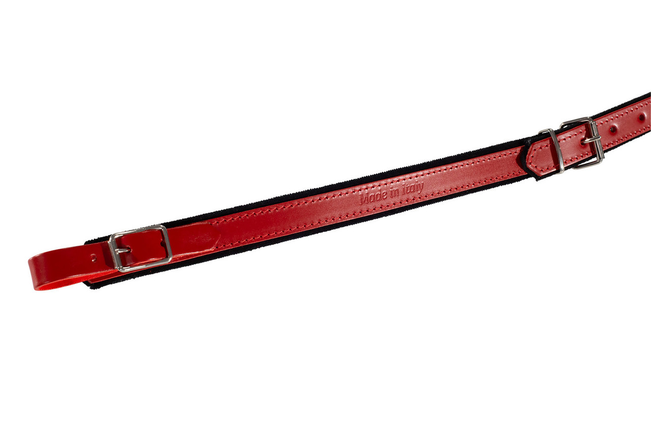 Hohner 44 In. x 4 In. Leather & Velvet Accordion Straps X-Large w/ Back Strap (ACC21-RED/BLK) | Musician Madness