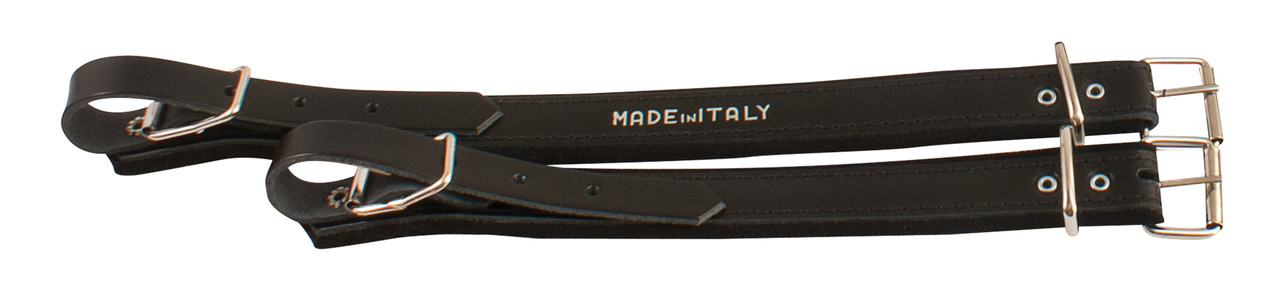 Hohner SE1-BLK Leather Strap Extender in black featuring durable leather construction, reinforced stitching, and adjustable design to extend accordion strap length.