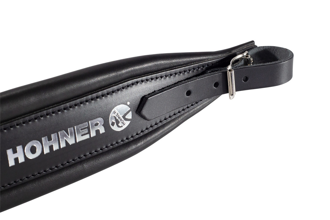Hohner 42 In. x 3 In. All Leather Deluxe Accordion Straps - Black (ACC22-REG-BLK-DX) | Musician Madness