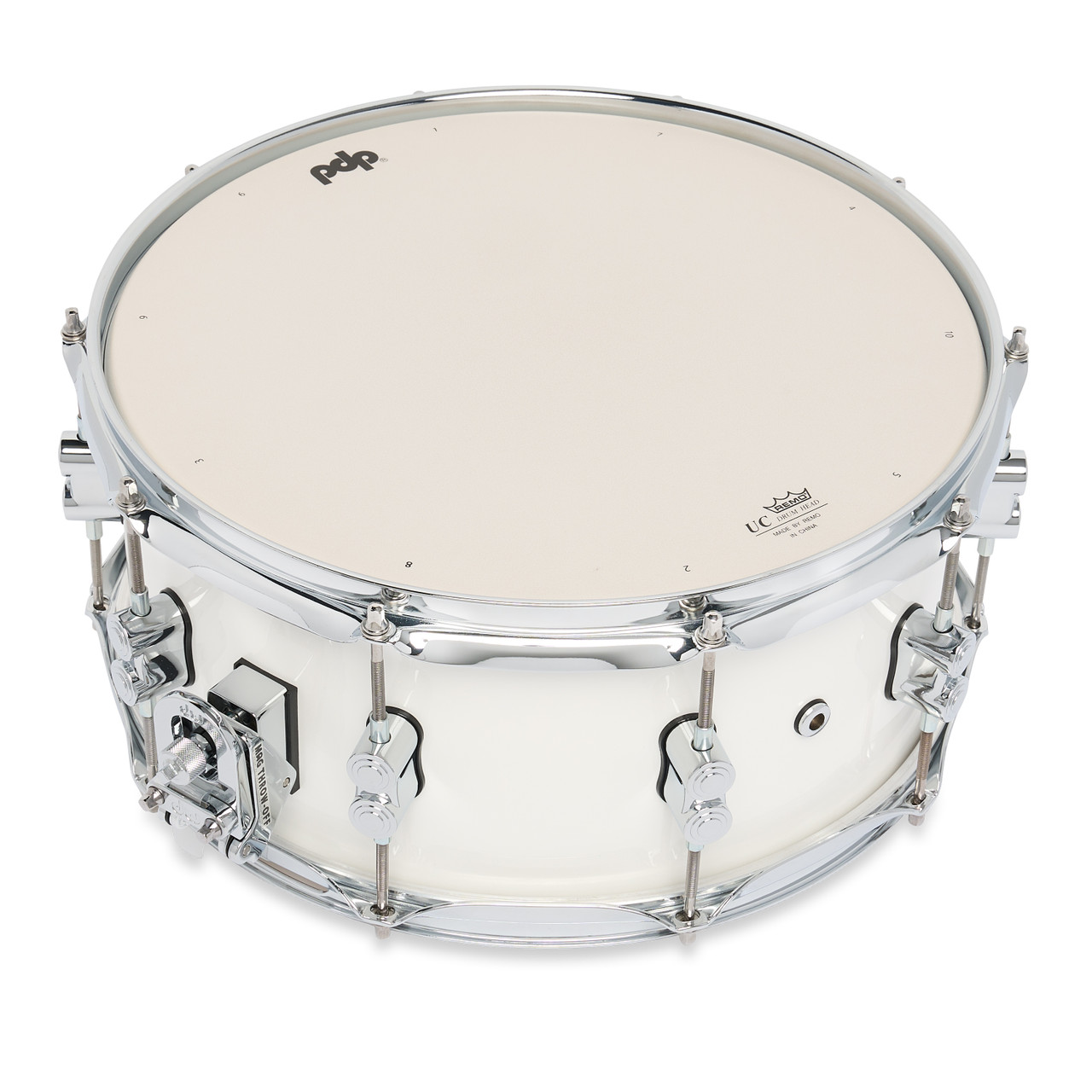 PDP Concept Maple 6.5x14 Pearlescent White Lacquer Snare (PDCM6514SSPW) | Musician Madness