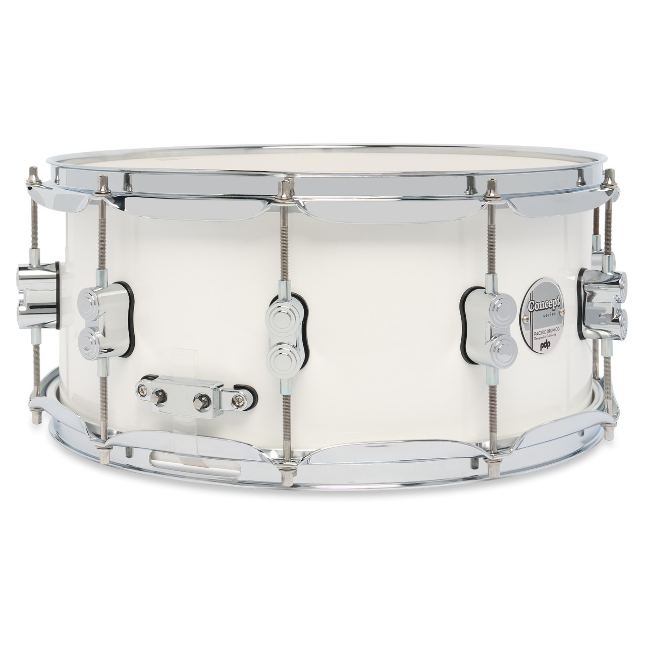 PDP Concept Maple 6.5x14 Pearlescent White Lacquer Snare (PDCM6514SSPW) | Musician Madness
