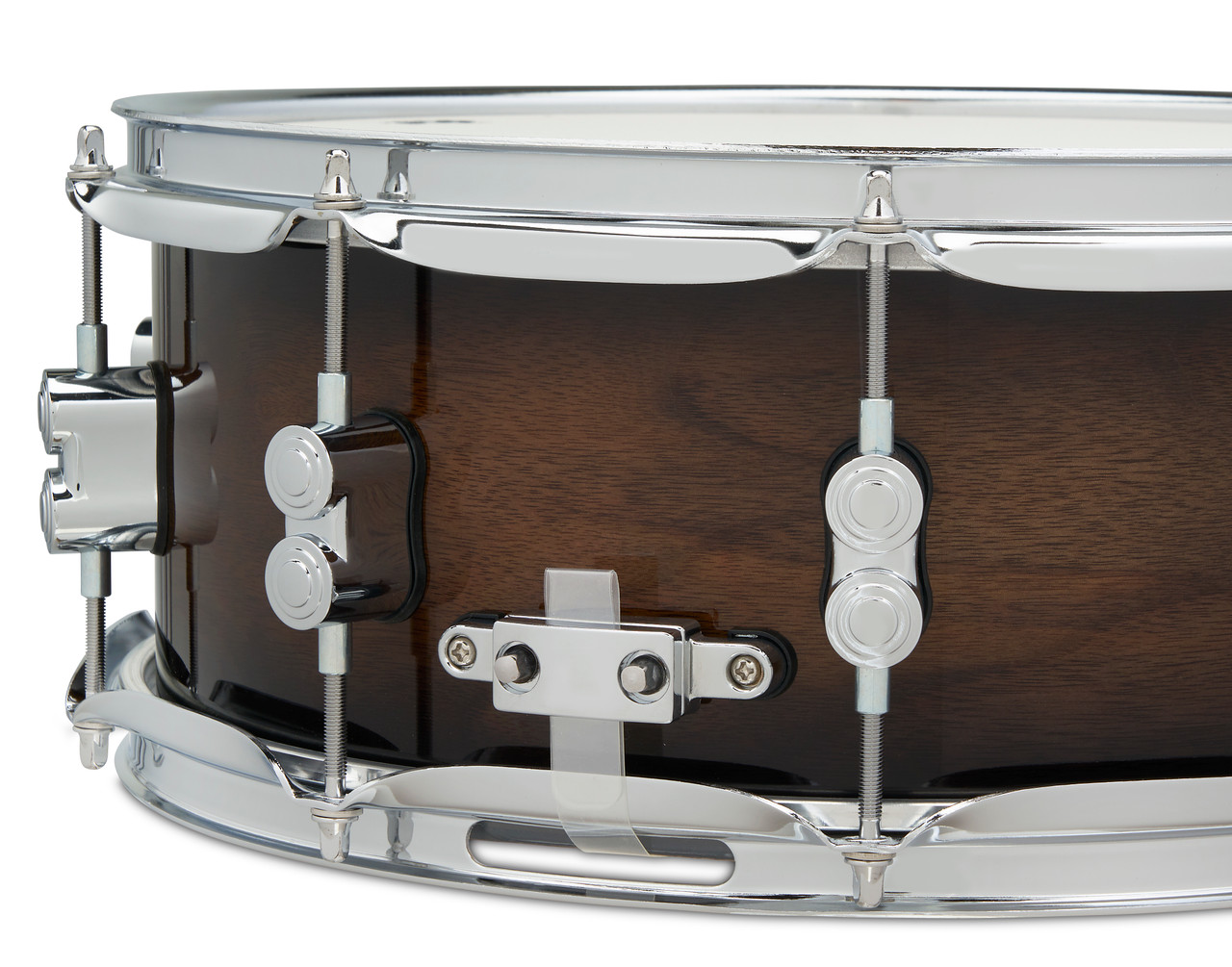 PDP Concept Maple Exotic 5.5x14 Walnut to Charcoal Burst Lacquer Snare (PDCMX5514SSWC) | Musician Madness