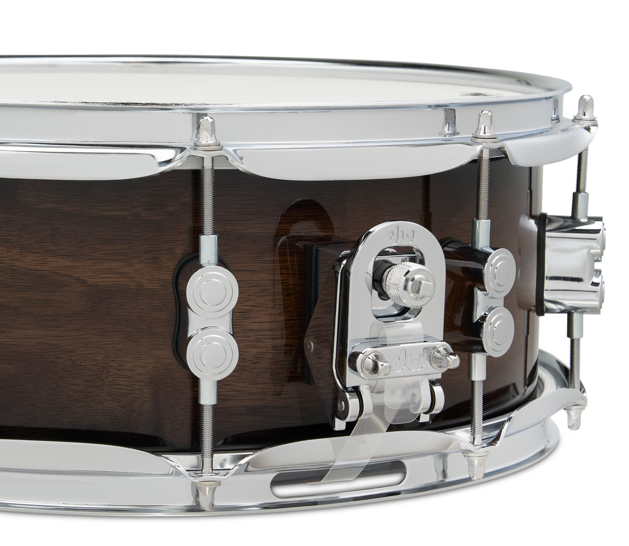 PDP Concept Maple Exotic 5.5x14 Walnut to Charcoal Burst Lacquer Snare (PDCMX5514SSWC) | Musician Madness