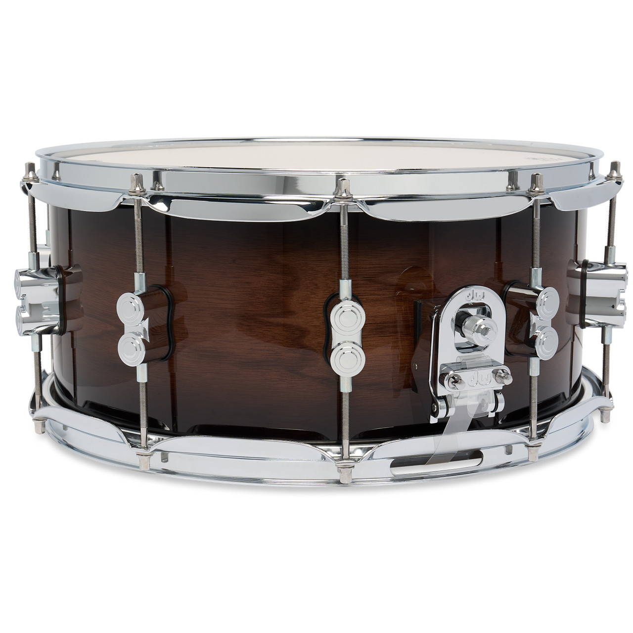 PDP Concept Maple Exotic 6.5x14 Walnut to Charcoal Burst Lacquer Snare (PDCMX6514SSWC) | Musician Madness