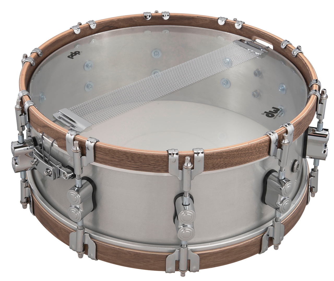 PDP Concept Select snare, 5x14 snare drum, 3mm aluminum snare, walnut wood hoops, PDP snare drum, DW Concept Select, aluminum snare drum, Musician Madness