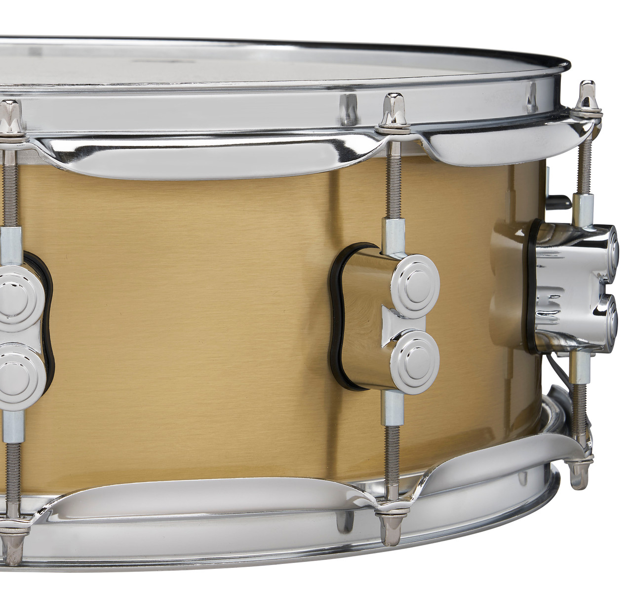 PDP Concept Select 5x14 Snare Drum in 3mm Bell Bronze shell with chrome hardware, offering exceptional power, projection, and classic bronze tone.