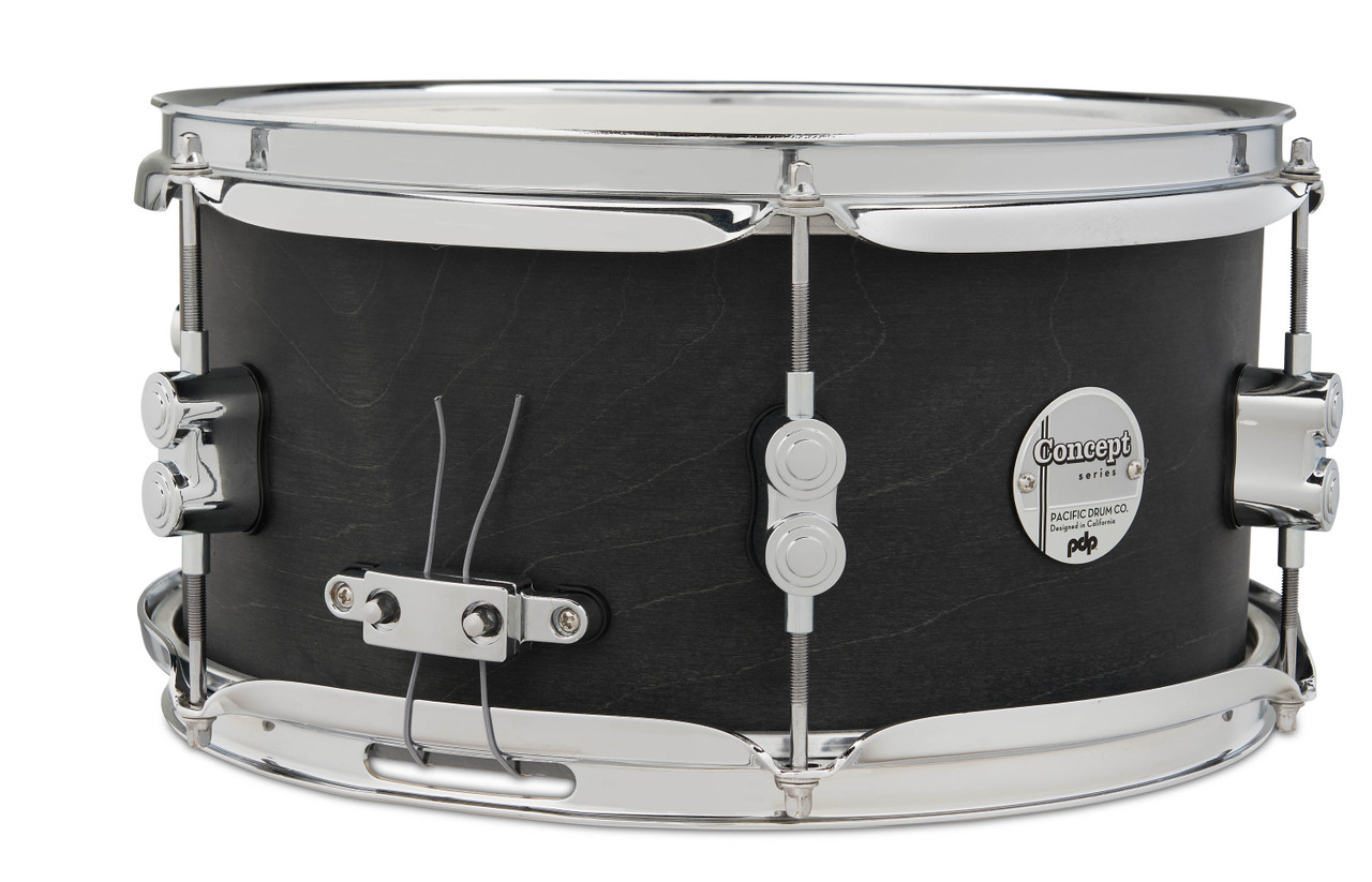 PDP Concept Series Black Wax Maple Snare, 6x12, Satin Black w/Chrome Hardware (PDSN0612BWCR) | Musician Madness