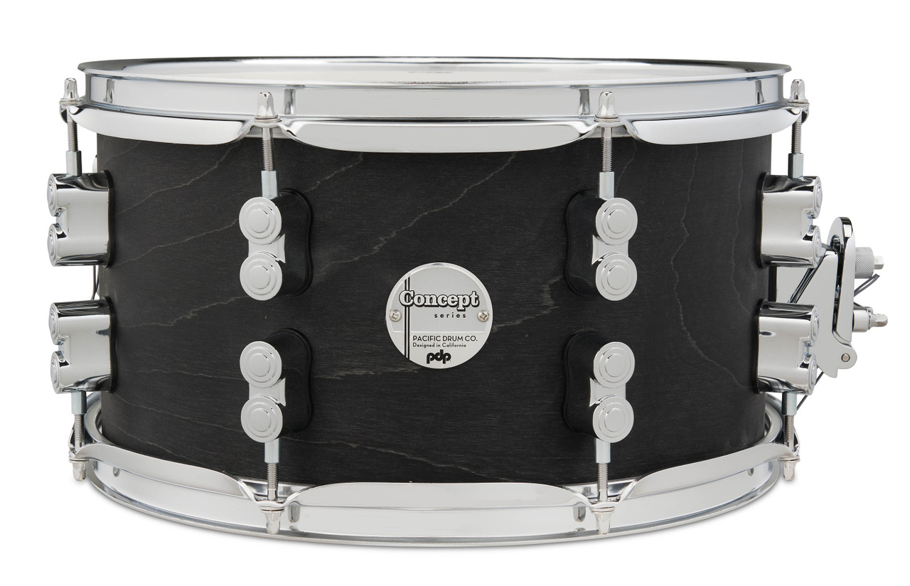 PDP Concept Series Black Wax Maple Snare, 7x13, Satin Black w/Chrome Hardware (PDSN0713BWCR) | Musician Madness