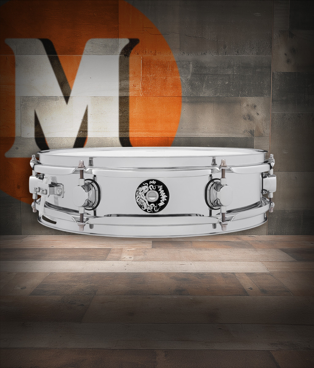 PDP â€œThe Krakenâ€ 3.5x13 Piccolo Snare Drum in Chrome-over-Steel finish with high-tension lugs and bright, cutting attack for live and studio use.