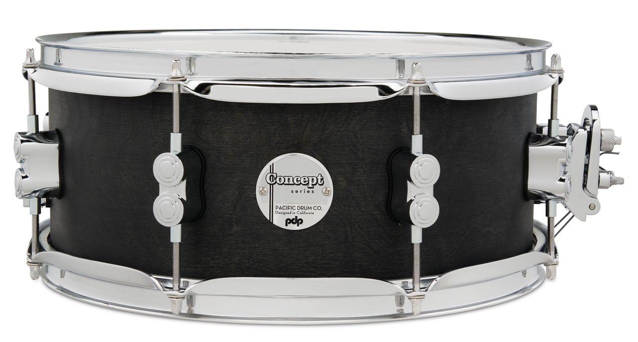 PDP Concept Series Black Wax Maple Snare, 5.5x13, Satin Black w/Chrome Hardware (PDSN5513BWCR) | Musician Madness