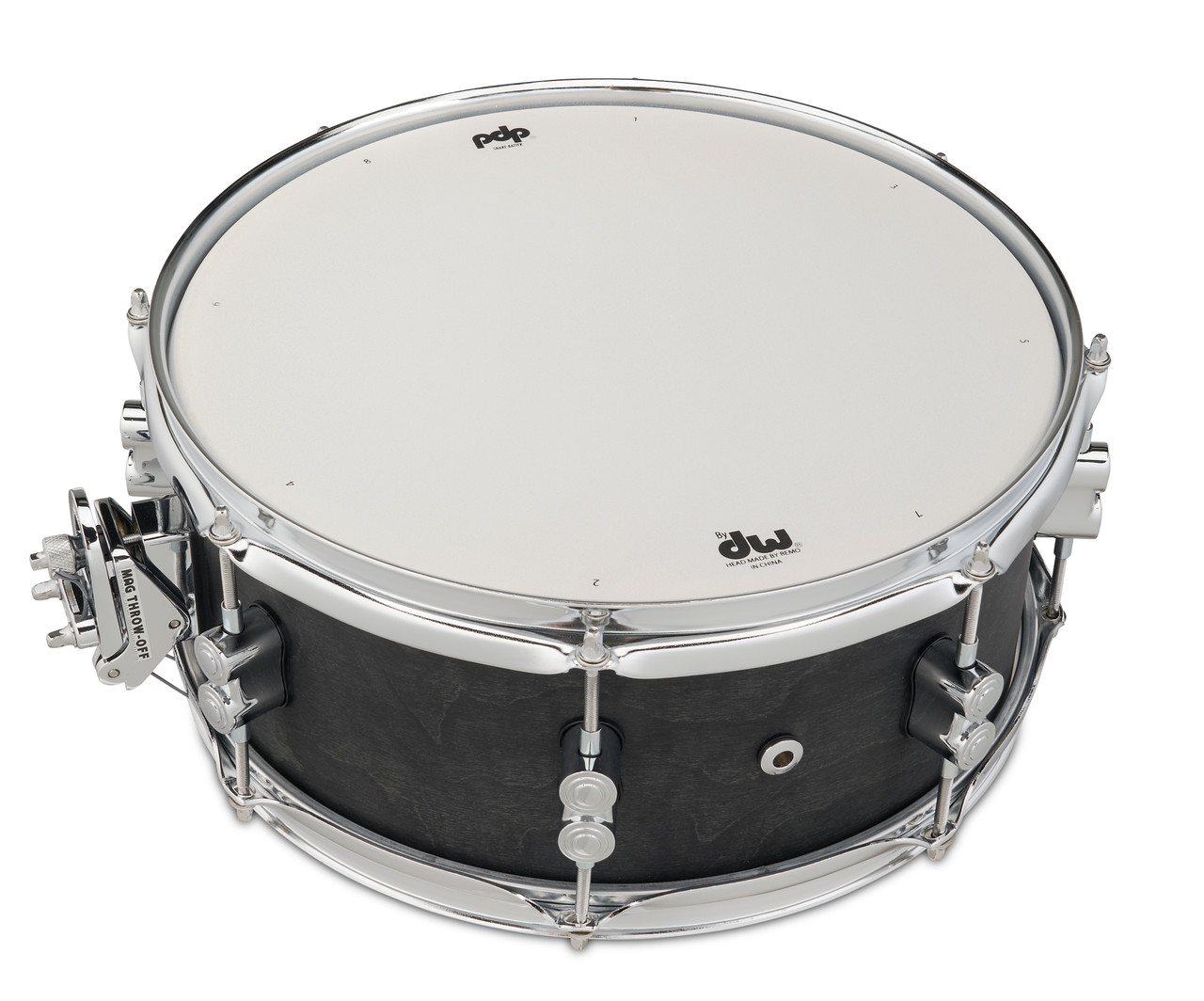 PDP Concept Series Black Wax Maple Snare, 5.5x13, Satin Black w/Chrome Hardware (PDSN5513BWCR)
