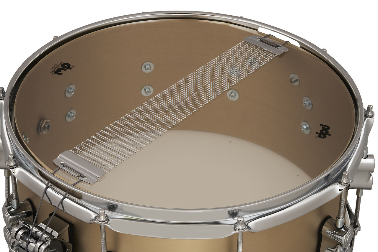 PDP Concept Select 6.5x14 Snare Drum with 3mm Bell Bronze shell and chrome hardware, offering warm tone, crisp attack, and elegant professional design.