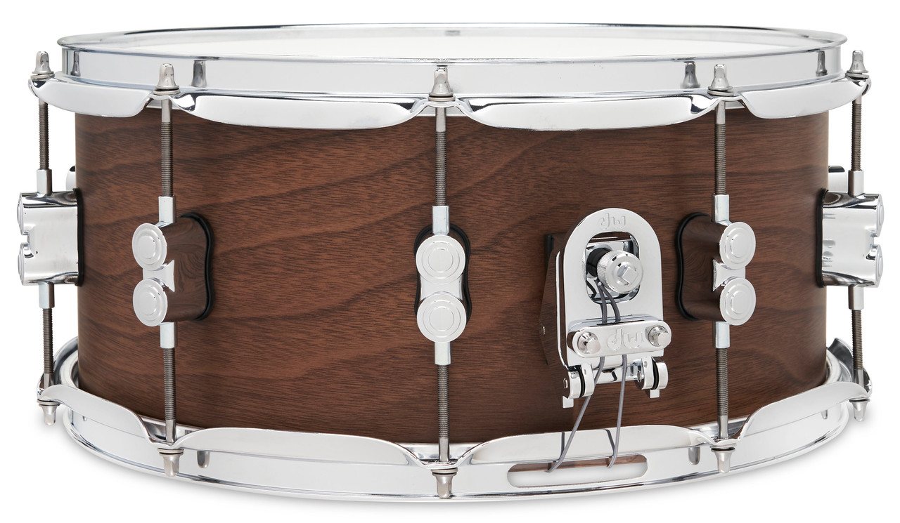 PDP LTD 6.5x14 Snare Drum with Maple/Walnut hybrid shell in Natural Satin finish, offering warm resonance, full-bodied tone, and premium craftsmanship.