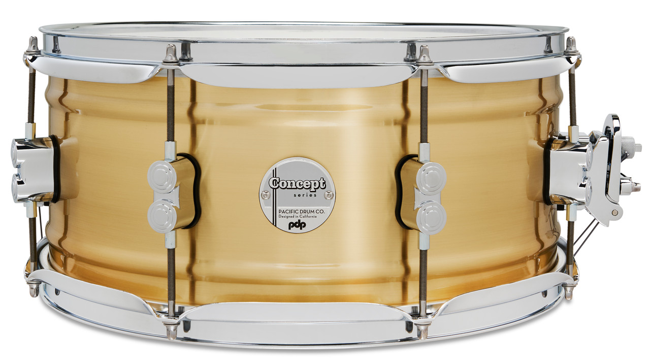 PDP Concept Series 6.5x14 1.2mm Natural Satin Brushed Brass (PDSN6514NBBC) | Musician Madness