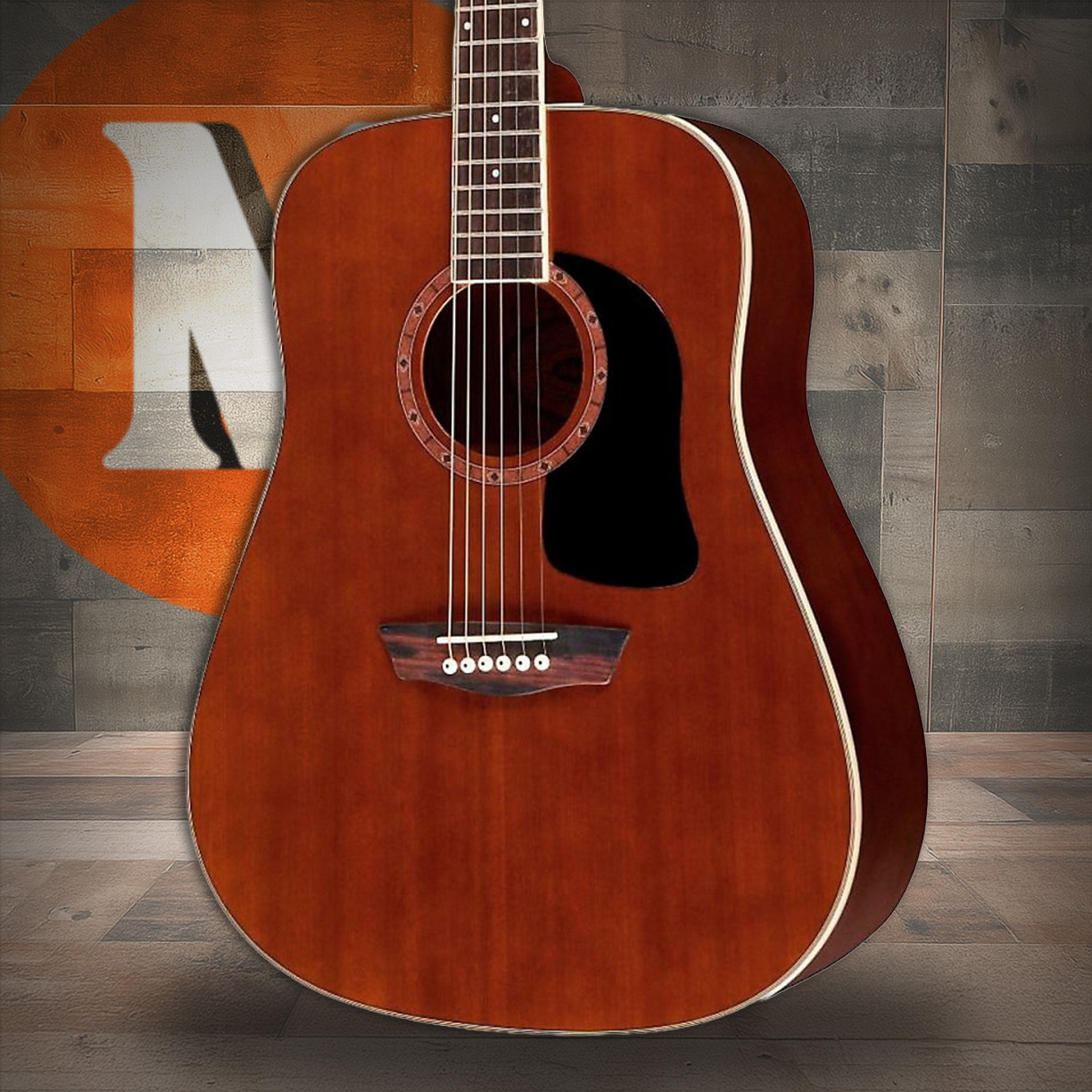 Washburn Dreadnought Mahogany Acoustic Guitar with Gigbag (WD100DLMK-U)