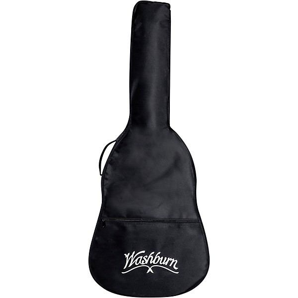 Washburn WD100DLBK-U Dreadnought Mahogany Acoustic Guitar in Black finish with gloss body and included Washburn gigbag – Musician Madness