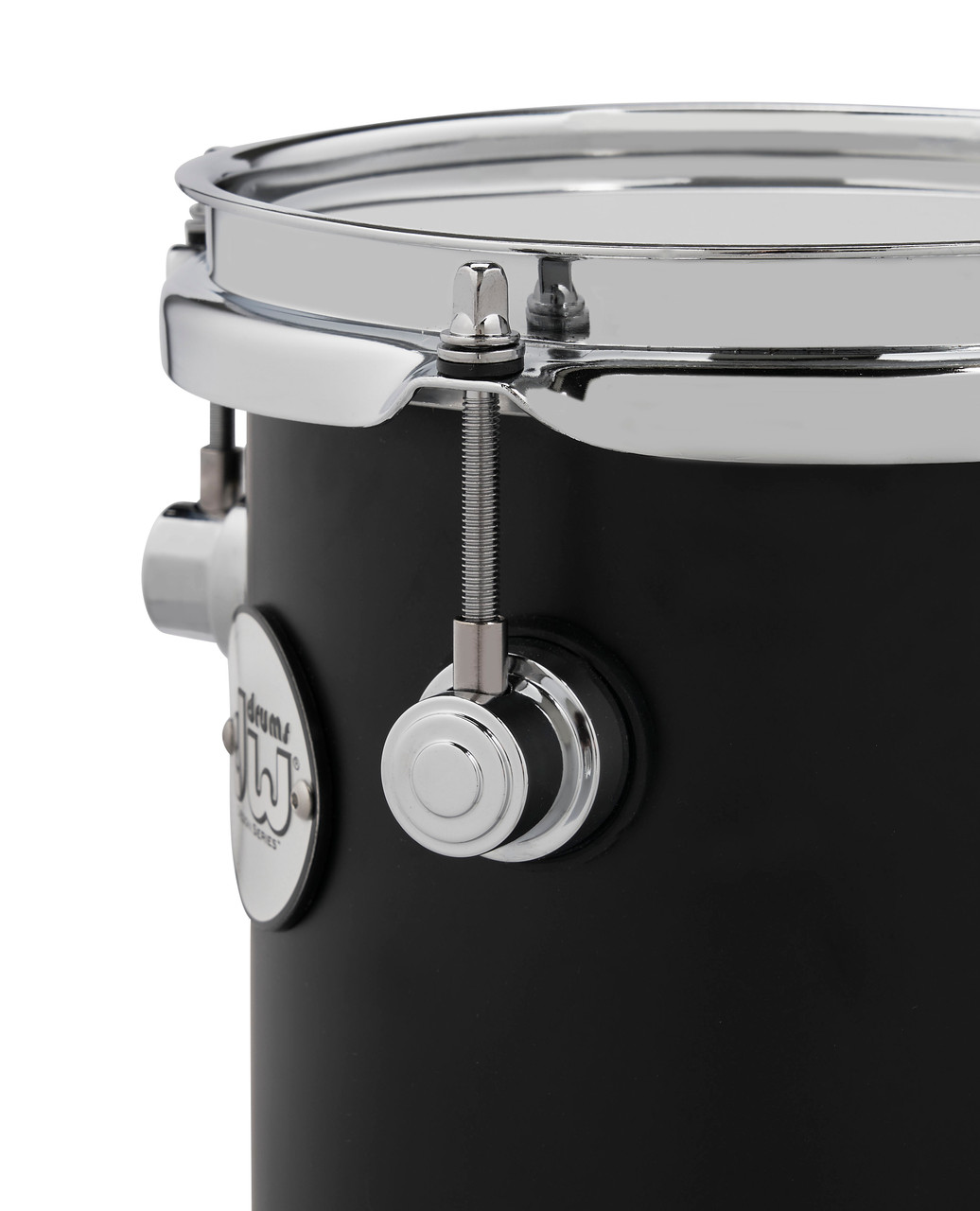 DW Design Series Rata Tom 12x6 Acrylic Drum with clear shell and chrome hardware - high projection concert tom - Musician Madness