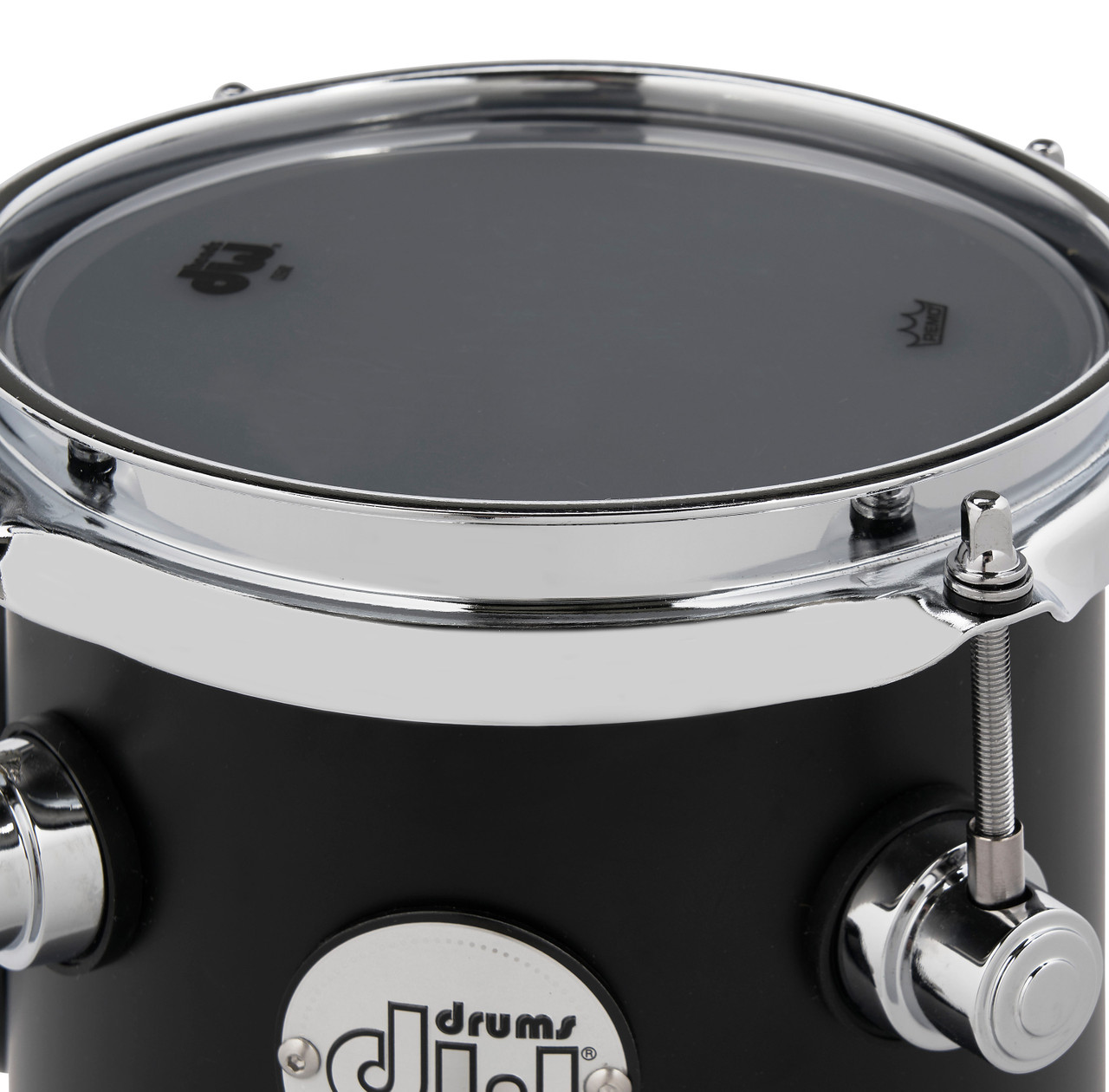 DW Design Series 16x6 Rata Tom with clear acrylic shell and chrome hardware - bold tone and transparent design - Musician Madness