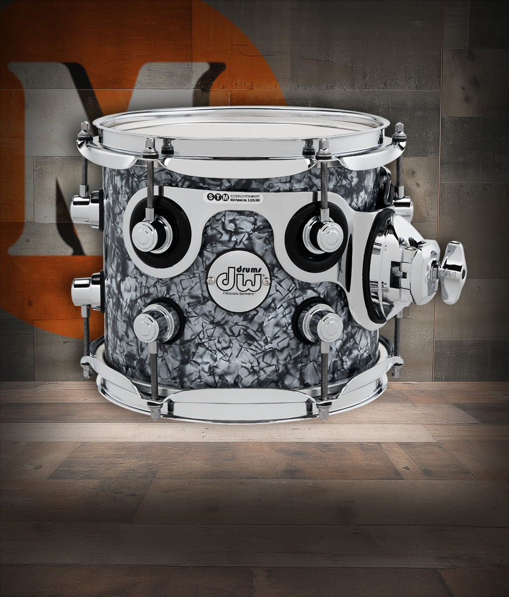 DW Design Series 8x7 Tom in Silver Slate Marine finish with maple shell and chrome hardware - professional DW tone and design - Musician Madness