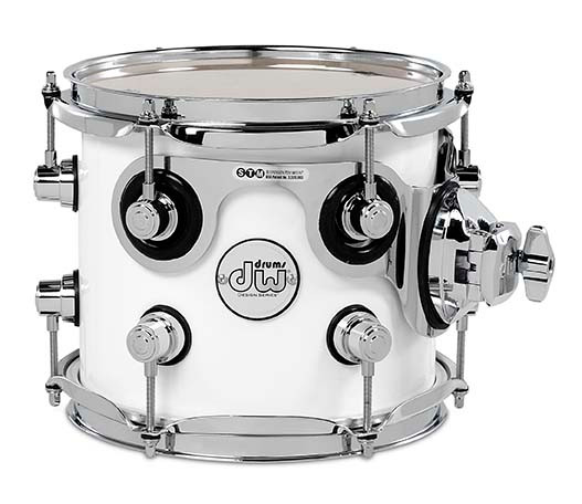 DW Design Series Maple Suspended Tom, 7x8 - Gloss White Lacquer w/Chrome Hardware (DDLG0708STWH)|Musician Madness
