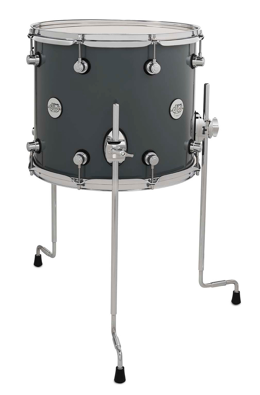 DW Design Series 12x14 Maple Floor Tom in Steel Gray Lacquer with chrome hardware and maple shell - premium DW tone and finish - Musician Madness