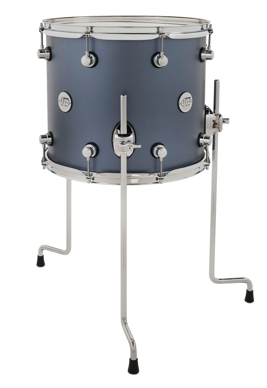 DW Design Series Maple Floor Tom, 12x14 - Blue Slate Lacquer w/Chrome Hardware (DDLM1214TTBS) | Musician Madness
