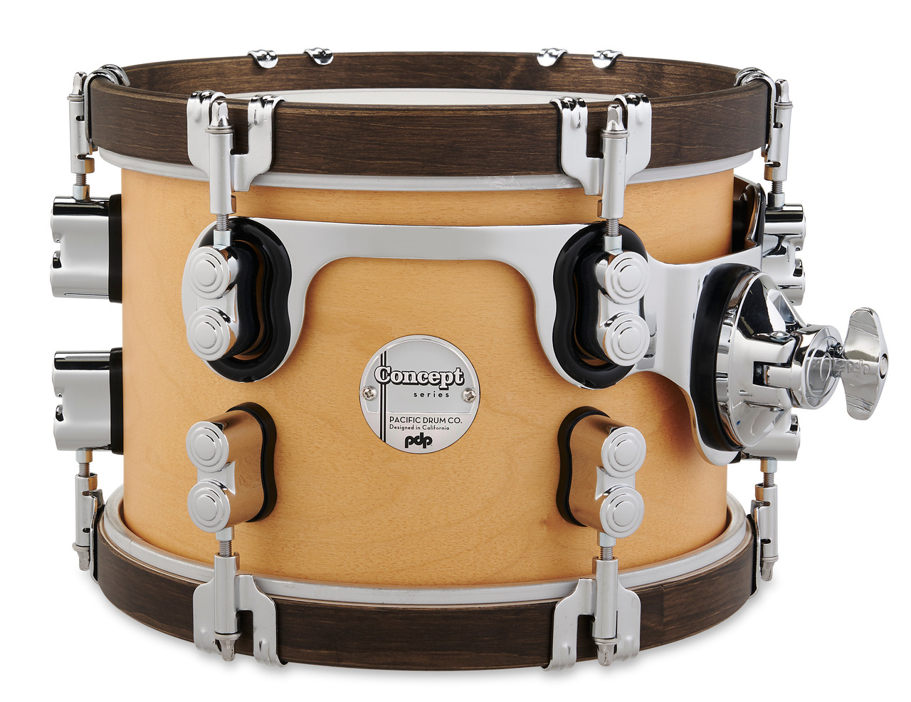 PDP Concept Classic 7x10 Tom in Natural Stain with walnut hoops and maple shell construction - warm vintage tone - Musician Madness