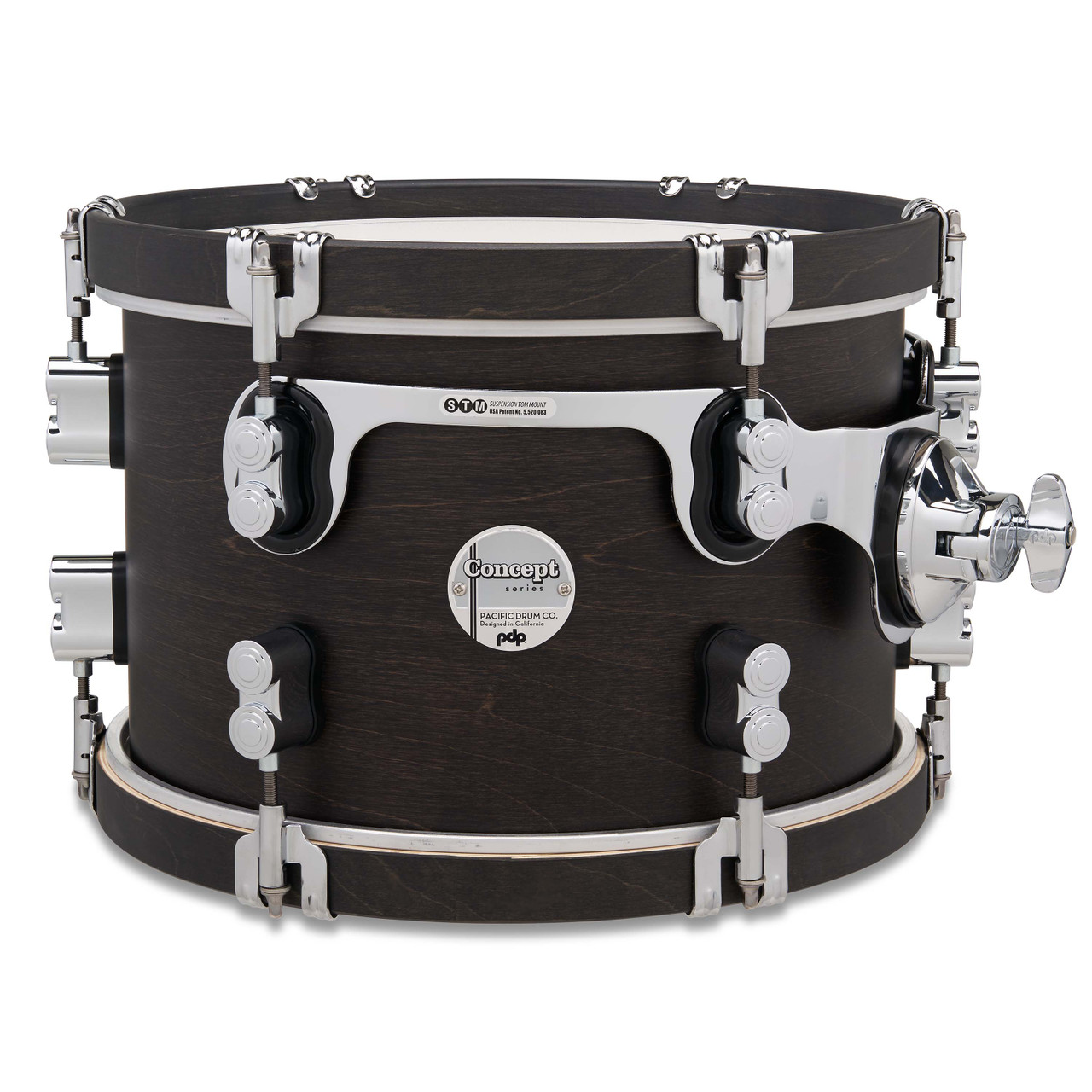 PDP Concept Classic 8x12 Tom in Ebony Stain finish with maple shell construction - vintage warmth and classic PDP tone - Musician Madness