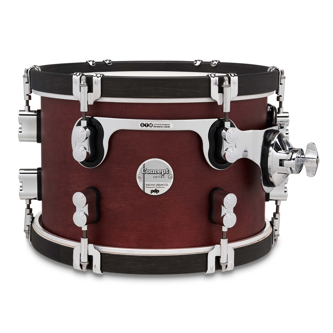 PDP Concept Classic 8x12 Tom in Classic Ox Blood Stain finish with maple shell construction - warm tone and classic PDP style - Musician Madness