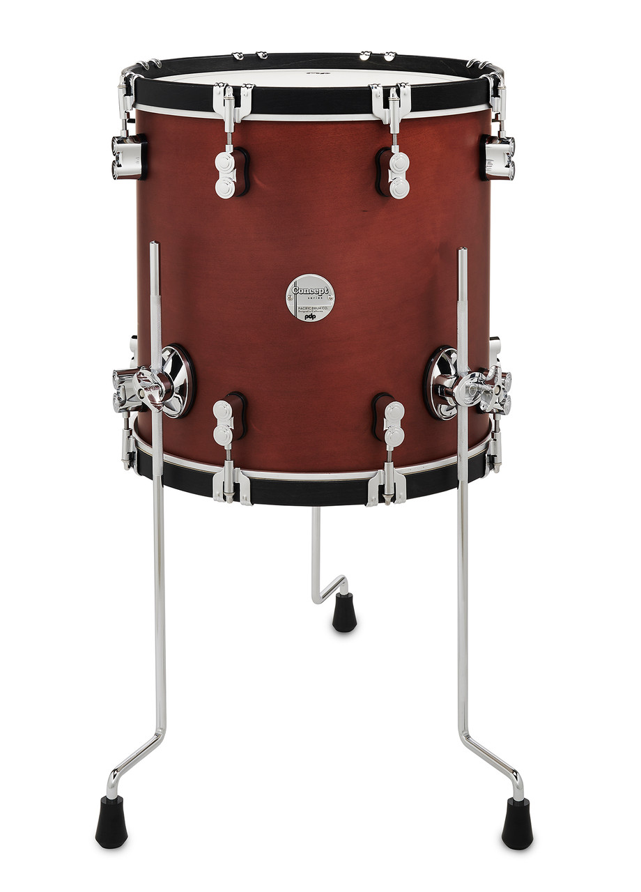 PDP Concept Classic 14x14 - Ox Blood Stain Floor Tom with Ebony Stain Wood Hoops (PDCC1414FTOE) | Musician Madness