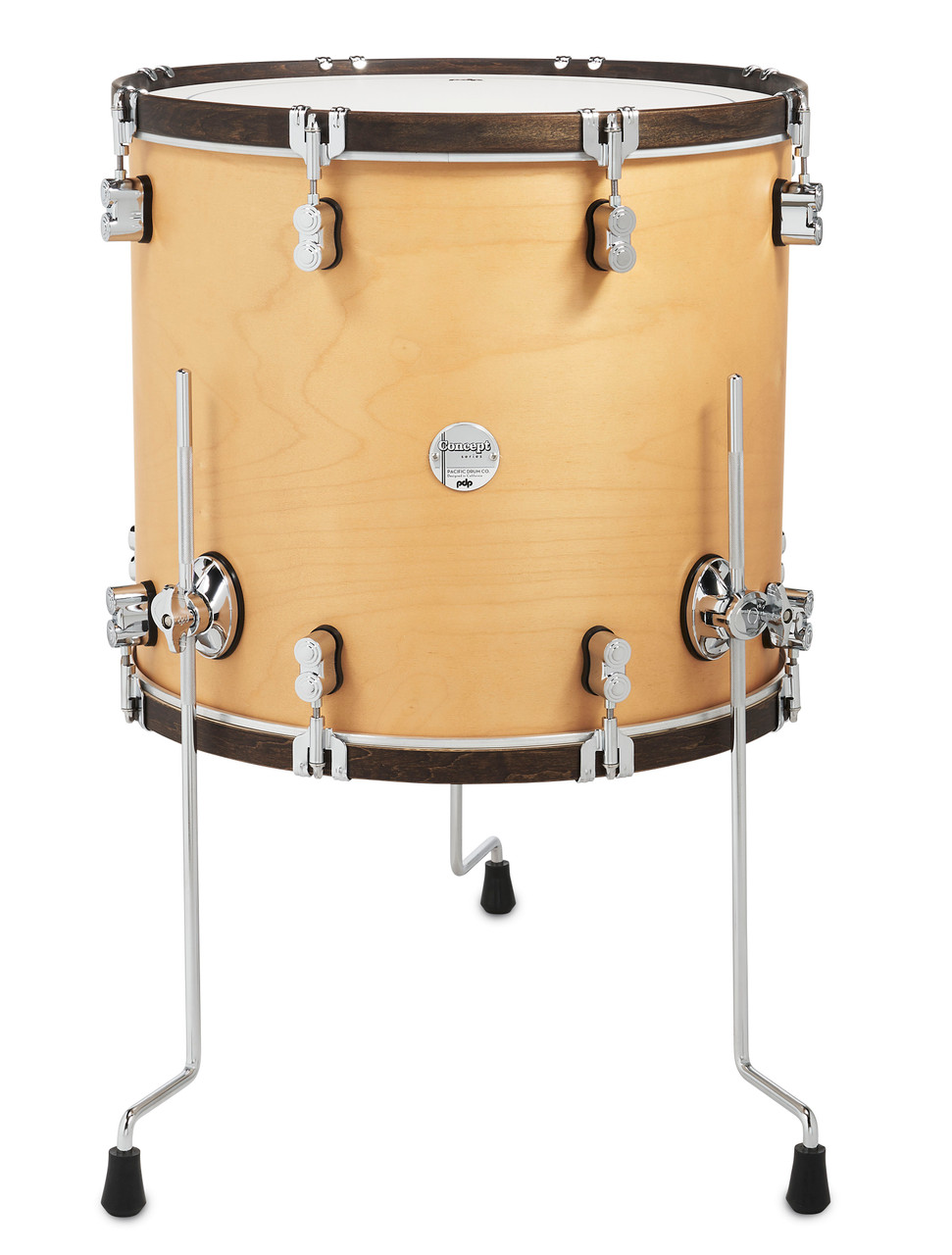 PDP Concept Classic 16x18 - Natural Stain Floor Tom with Walnut Stain Wood Hoops (PDCC1618FTNW) | Musician Madness