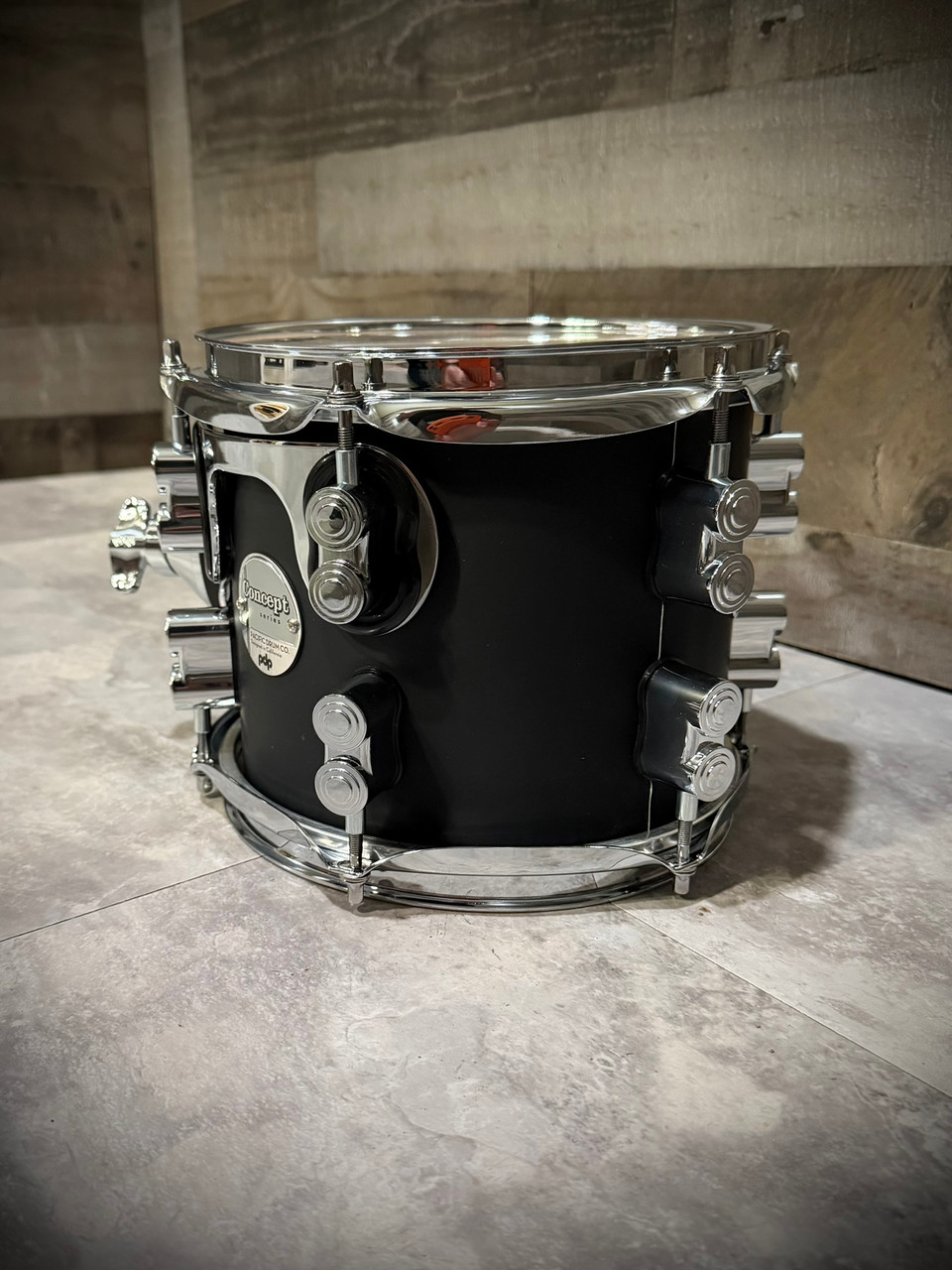 PDP Concept Maple 7x8 Suspended Tom - Satin Black Finish Ply with Chrome Hardware (PDCM0708STBK)