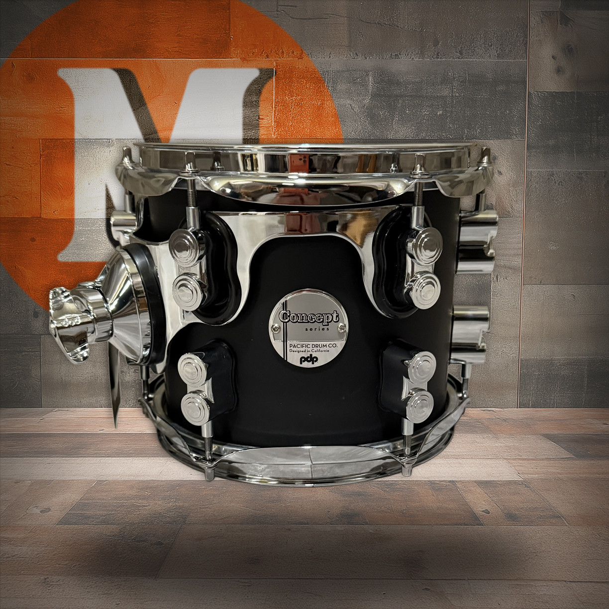 PDP Concept Maple 7x8 Suspended Tom - Satin Black Finish Ply with Chrome Hardware (PDCM0708STBK)