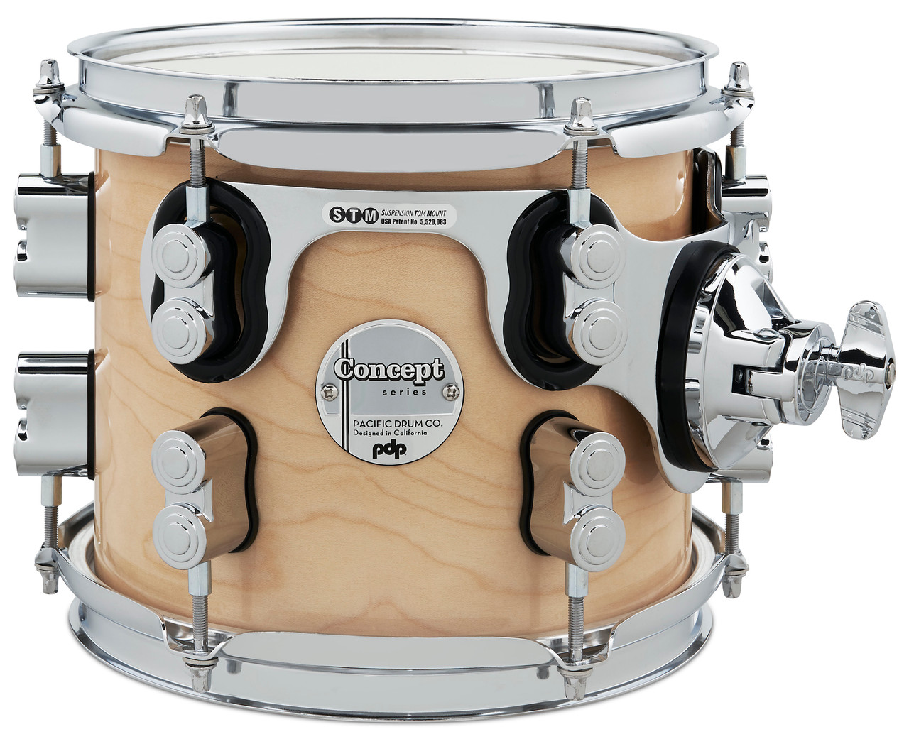 PDP Concept Maple 7x8 Suspended Tom - Natural Lacquer with Chrome Hardware (PDCM0708STNA) | Musician Madness