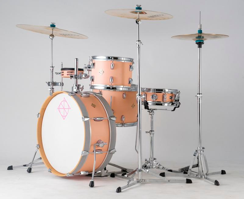 Dixon Little Roomer 5-Piece Shell Pack in Peach Fuzz finish (PODL520PF) with compact shell design and full tone – portable performance drum kit – Musician Madness