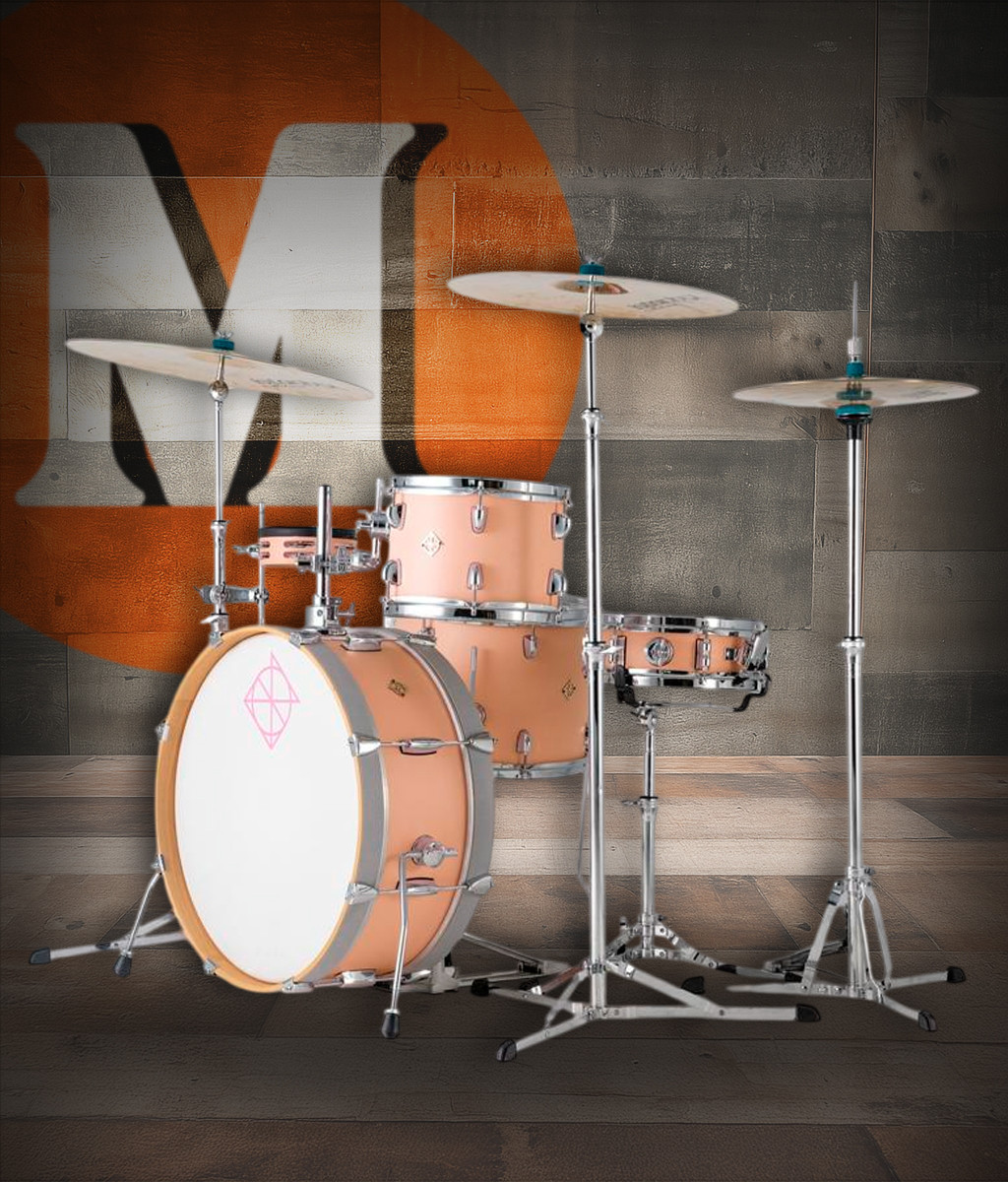 Dixon Little Roomer 5-Piece Shell Pack in Peach Fuzz finish (PODL520PF) with compact shell design and full tone â€“ portable performance drum kit â€“ Musician Madness