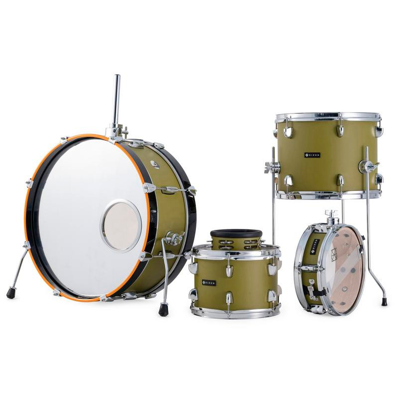 Dixon Little Roomer 5-Piece Shell Pack in Olive Green finish (PODL520OG) with compact shells and full warm tone – portable performance drum kit – Musician Madness
