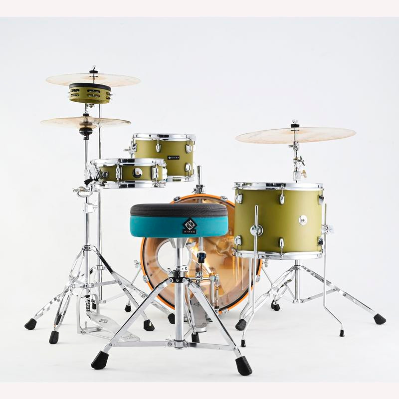 Dixon Little Roomer 5-Piece Shell Pack in Olive Green finish (PODL520OG) with compact shells and full warm tone â€“ portable performance drum kit â€“ Musician Madness