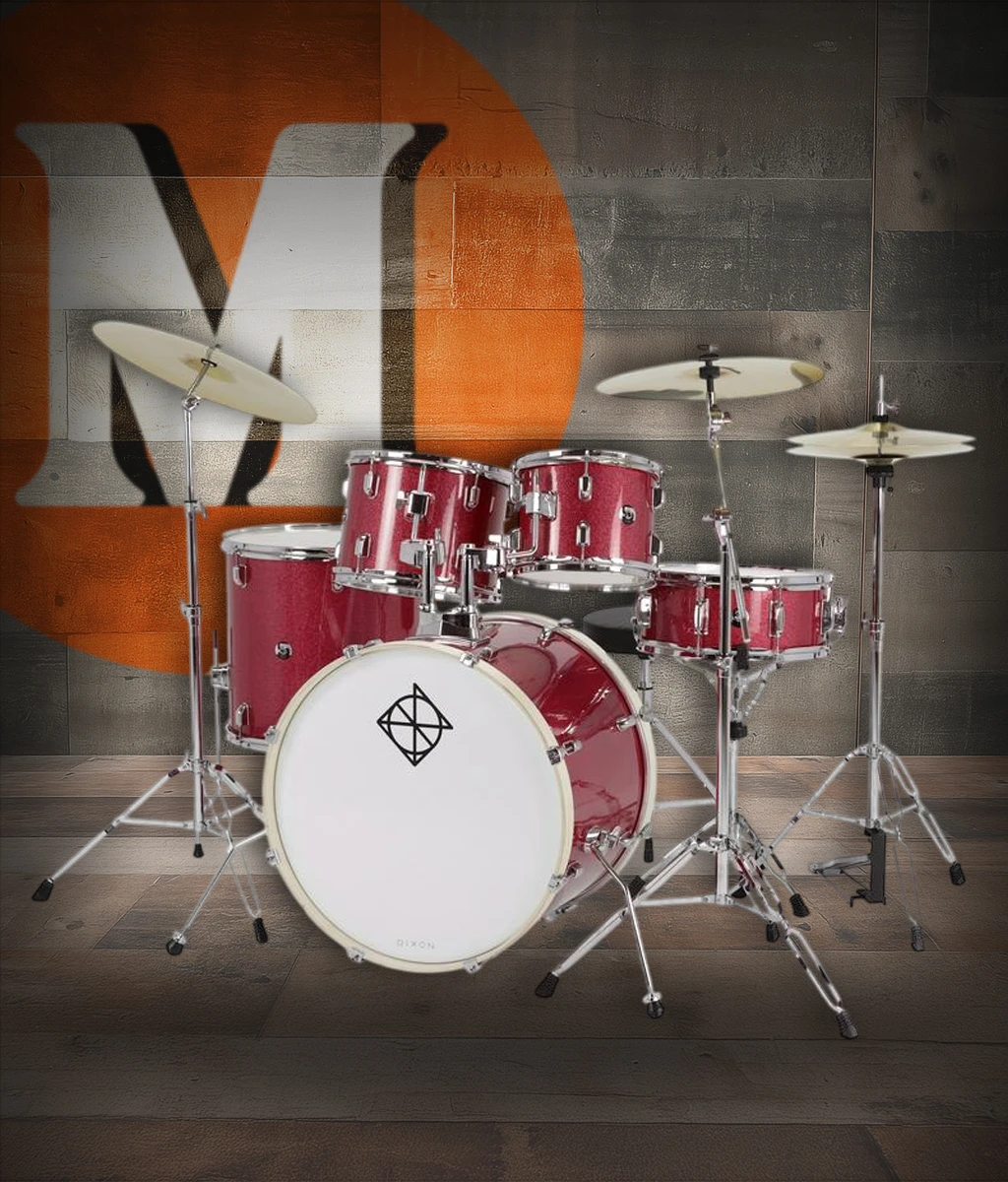 Dixon Spark 5-Piece Drum Set in Wine Red finish (PODSP522C1SWR) â€“ complete outfit with hardware and cymbals â€“ perfect for beginners â€“ Musician Madness