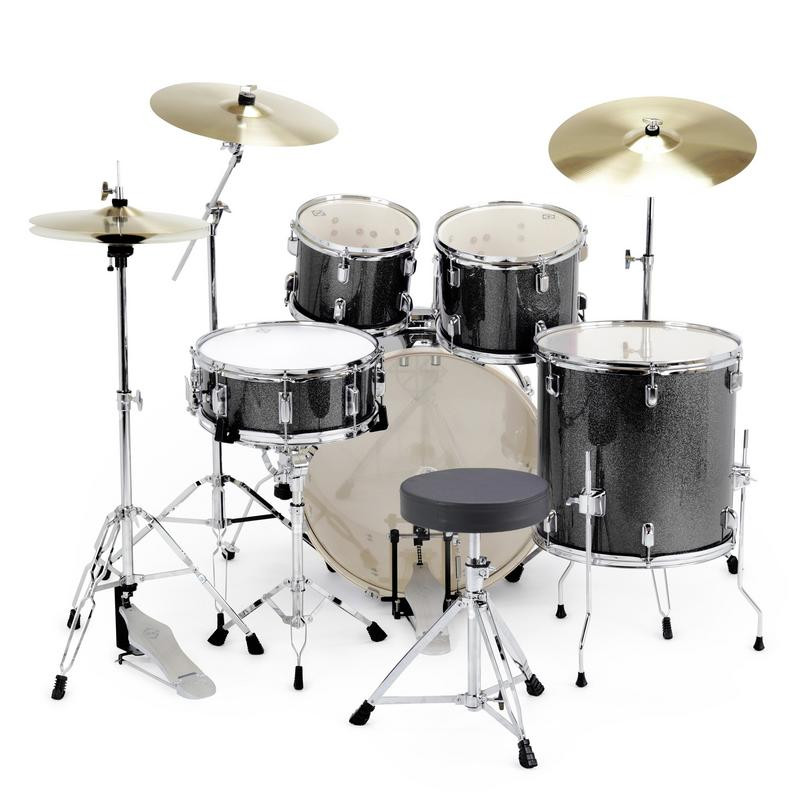 Dixon Spark 5-Piece Drum Set in Misty Black finish (PODSP522C1SMBK) â€“ complete outfit with cymbals and hardware â€“ beginner-friendly drum kit â€“ Musician Madness
