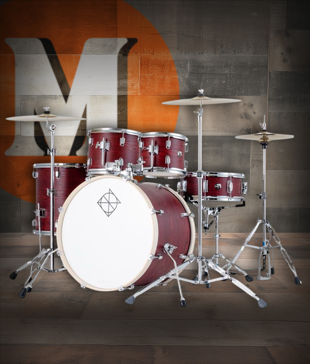 Dixon Spark 5-Piece Drum Set in Red Oak finish (PODSP522C1SRO) â€“ complete outfit with cymbals and hardware â€“ ideal for beginners â€“ Musician Madness