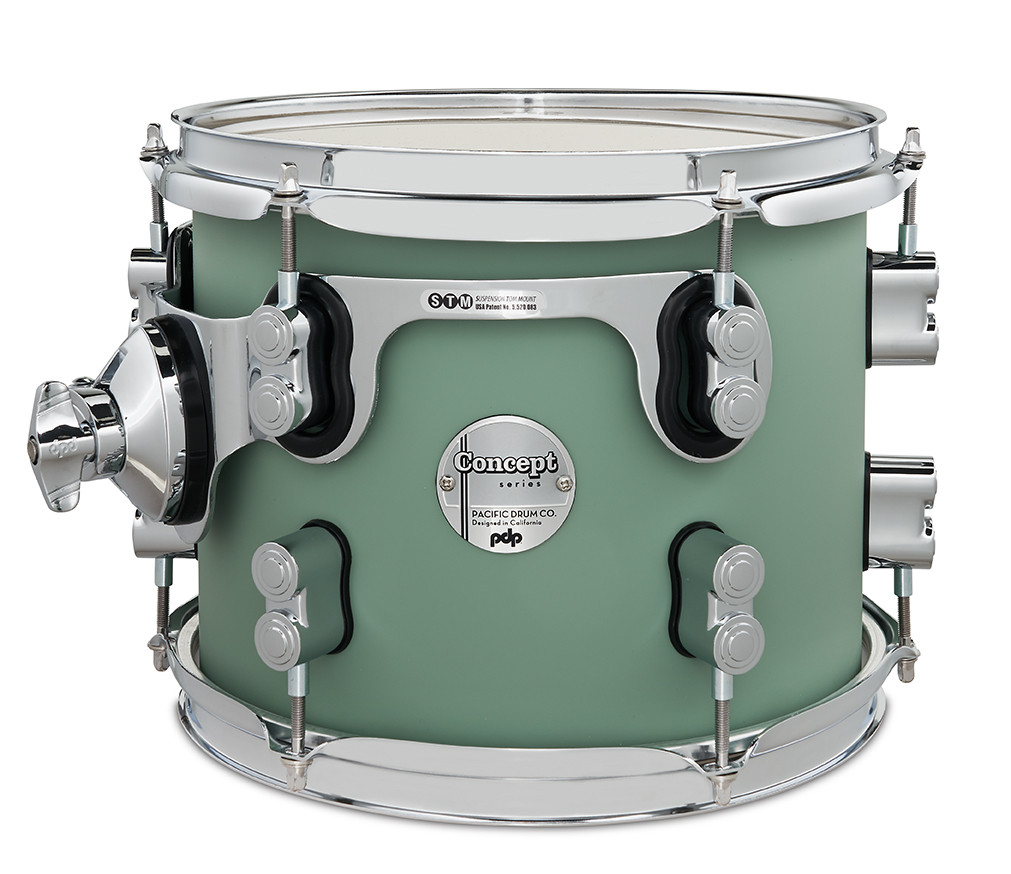 PDP Concept Maple 8x10 Suspended Tom Satin Seafoam Finish Ply w/ Chrome Hardware (PDCM0810STSF) | Musician Madness