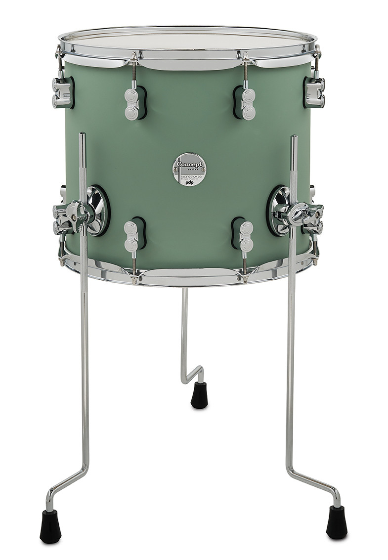 PDP Concept Maple 12x14 Floor Tom - Satin Seafoam Finish Ply w/ Chrome Hardware (PDCM1214TTSF) | Musician Madness