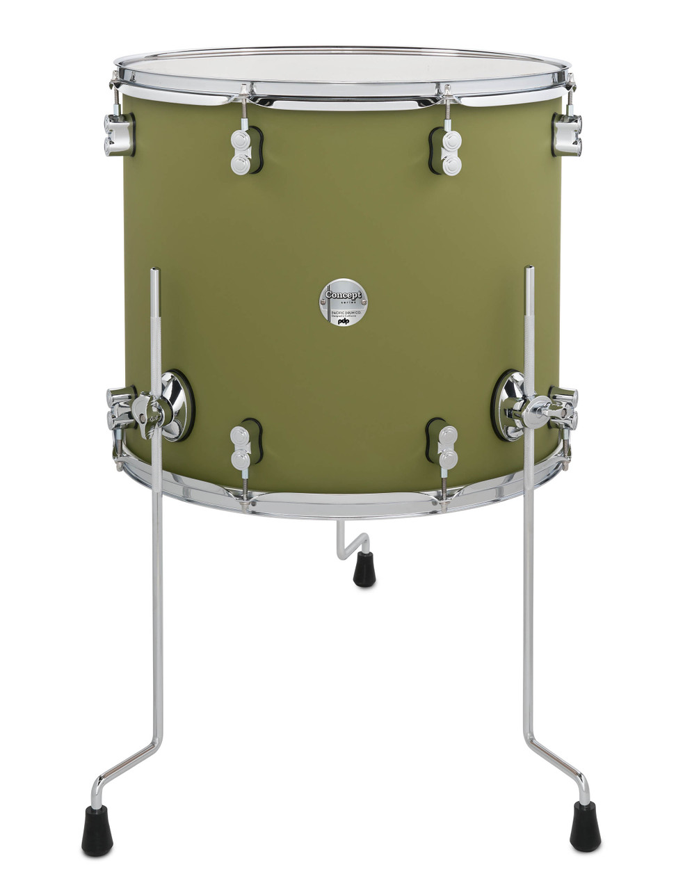 PDP Concept Maple 16x18 Floor Tom - Satin Olive Finish Ply w/ Chrome Hardware (PDCM1618TTSO) | Musician Madness