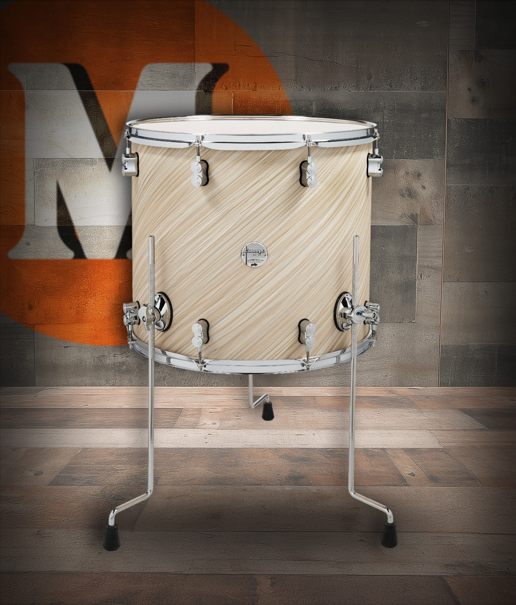 PDP Concept Maple 16x18 Floor Tom - Twisted Ivory Finish Ply w/ Chrome Hardware (PDCM1618TTTI) | Musician Madness
