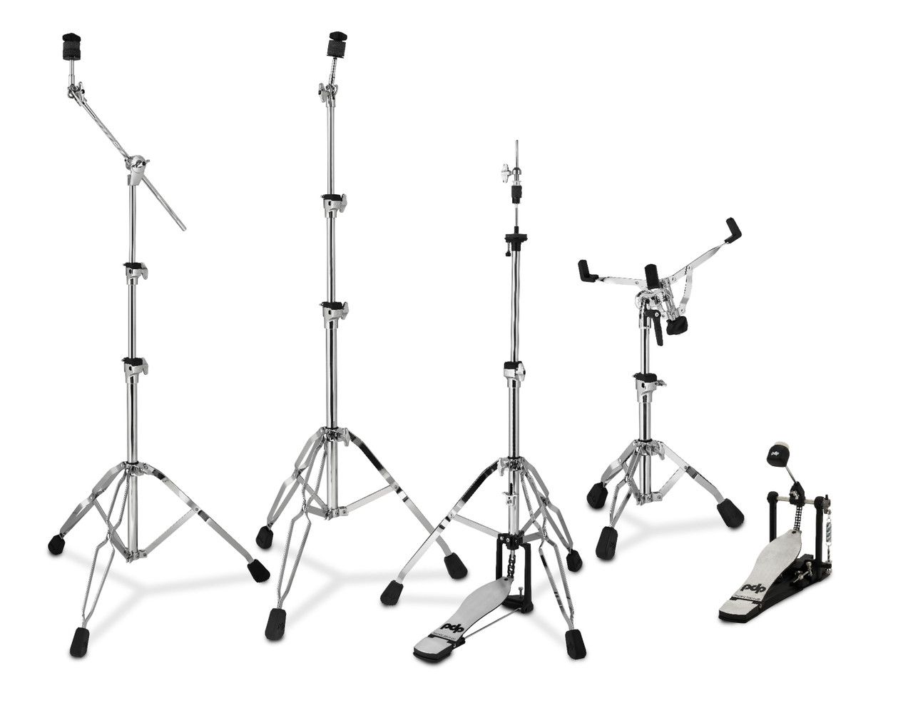 PDP 800 Series Medium-Weight 5-Piece Hardware Pack (PDHW815) with hi-hat, snare, cymbal stands, and bass pedal - durable stage-ready drum hardware - Musician Madness