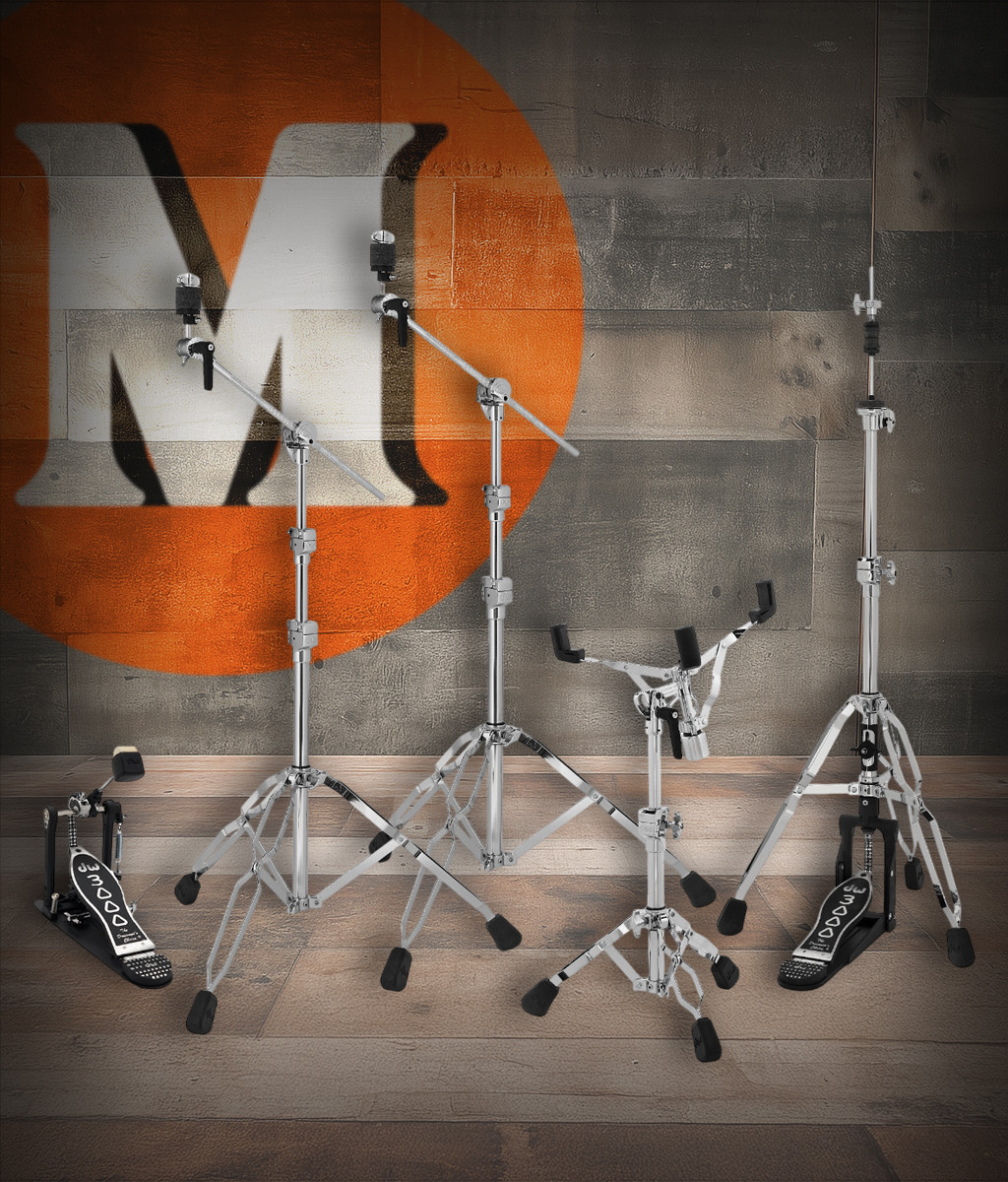 DW 3000 Series 5-Piece Hardware Pack (DWCP3000PKA2) - includes hi-hat, snare, and cymbal stands with bass drum pedal - durable professional DW hardware - Musician Madness