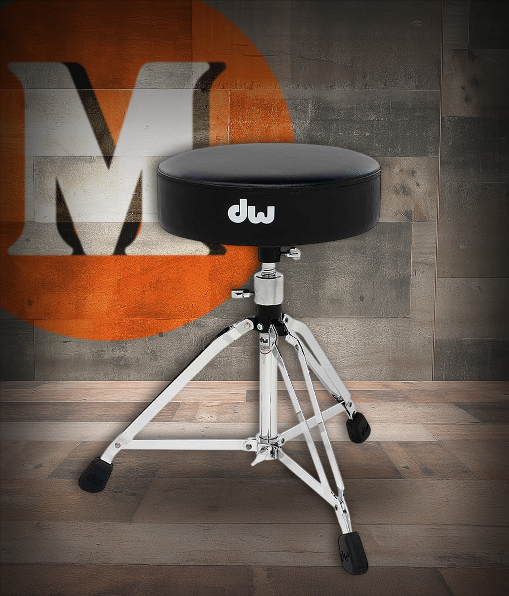 DW 5000 Series Round Top Drum Throne (DWCP5100) – thick padded round seat with heavy-duty double-braced base for professional comfort and durability – Musician Madness